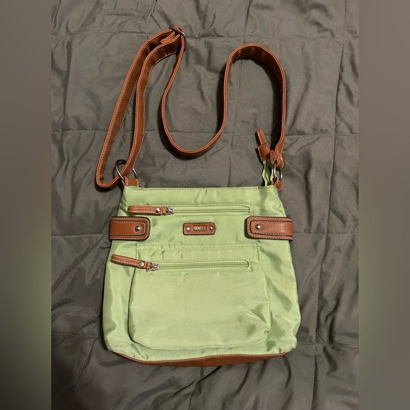 Roots Green and Brown Crossbody Bag with Leather Accents - Picture 4 of 4